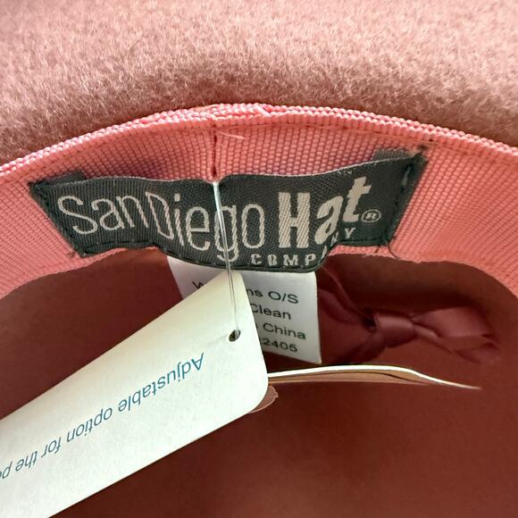 San Diego Hat Company Pink Wool Felt Fedora Gaga Joanne Sz O/S NWT - Picture 6 of 13